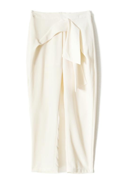 WEN&VI 米白色系带修身长裤 1105 商品图3