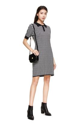 FIVE PLUS（5+） 黑白格纹POLO式连衣裙 8912