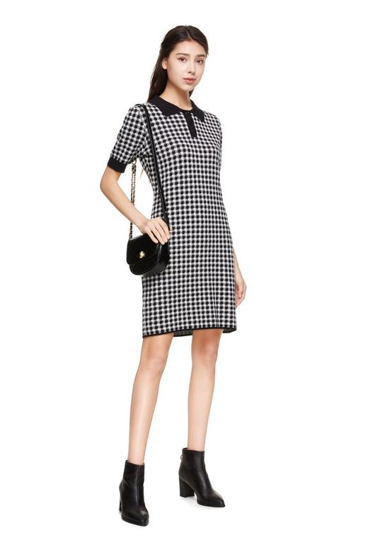 FIVE PLUS（5+） 黑白格纹POLO式连衣裙 8912 商品图0