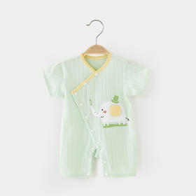 新生儿衣服婴儿短袖连体衣夏季男女宝宝和尚服夏薄款无骨哈衣爬服