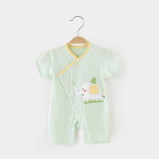 新生儿衣服婴儿短袖连体衣夏季男女宝宝和尚服夏薄款无骨哈衣爬服 商品图0