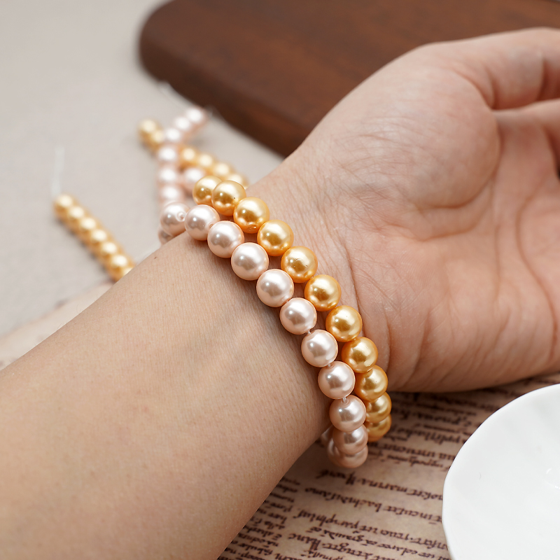 仿珍珠8mm珠料意卡米诺手串念珠单颗珠子散珠半成品