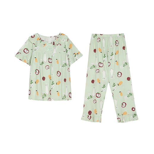 都市丽人梭织人棉薄短袖家居服睡衣LH32C5 商品图3