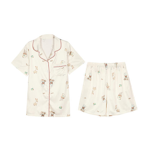 都市丽人哑光弹力色丁薄短袖家居服睡衣LH31C0 商品图5