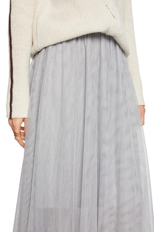 SUMMER & SAGE 浅灰色散摆纱裙 5605 商品图2