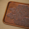 木雕整挖牡丹花卉纹茶盘 商品缩略图1