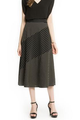 AVA 条纹A字中长半裙 1823