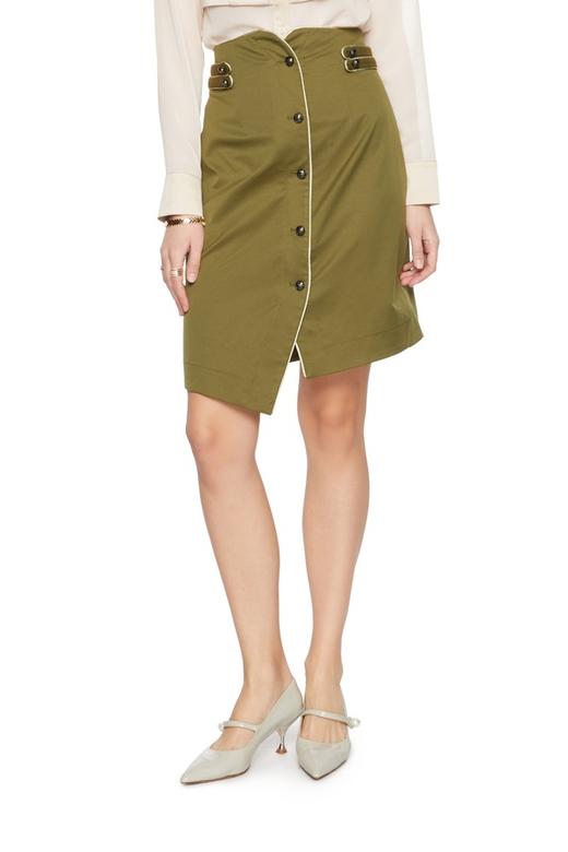 TONGRI曈日 橄榄绿不规则信封裙 5143 商品图0