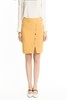 OCTAVIA 黄色钉扣开衩包臀半裙 1639 商品缩略图0