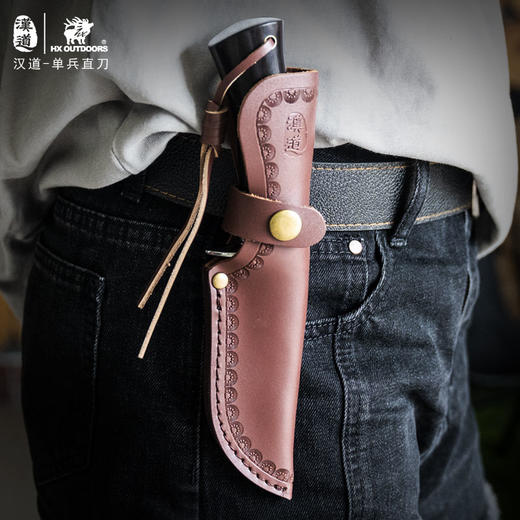 汉道单兵户外战术直刀黑檀木手柄防身战术刀 商品图8