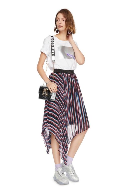 SUMMER & SAGE 不规则条纹百褶半裙 5923 商品图3