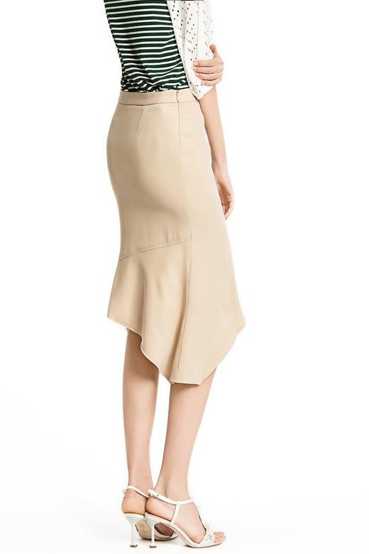 EMC亿美丞 卡其色不对称鱼尾裙 1684 商品图3