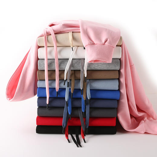 男女情侣款 | 纤束马320g重磅华棉宽松圆领/连帽卫衣/帽衫 新增加绒款 纯色长袖上衣 24色可选 商品图11