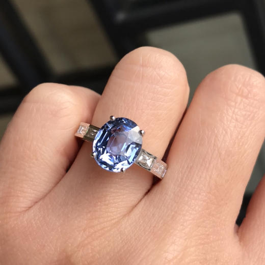 4.6克拉无烧蓝宝石戒指 商品图4