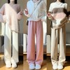 「五款颜色」春秋新款窄版针织羊绒裤阔腿裤 女秋冬新款高腰直筒保暖休闲裤下装 商品缩略图3