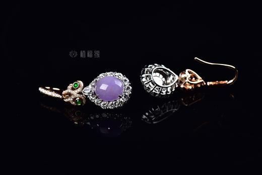 【春光烂漫】紫翡镶钻耳钩   EZ2302125 商品图4