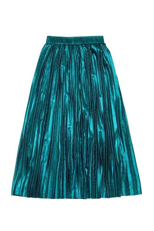 HAYES 孔雀蓝金属百褶裙 5549 商品图4