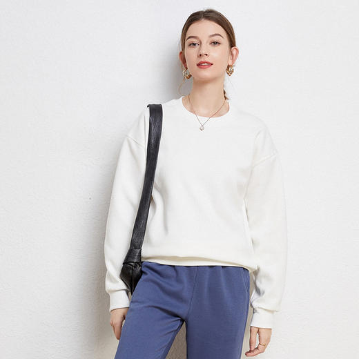 男女情侣款 | 纤束马320g重磅华棉宽松圆领/连帽卫衣/帽衫 新增加绒款 纯色长袖上衣 24色可选 商品图2