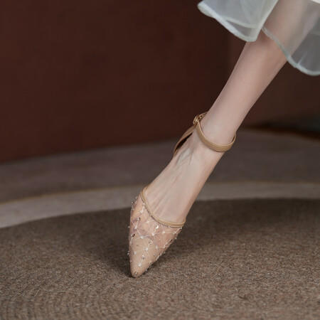 时尚气质，网纱细跟高跟鞋HBP-1643 商品图1