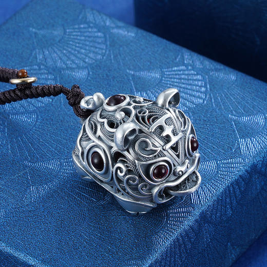 子佩集S999银【萌虎】钥匙扣【YSK554】手把件仿古纯银 商品图1