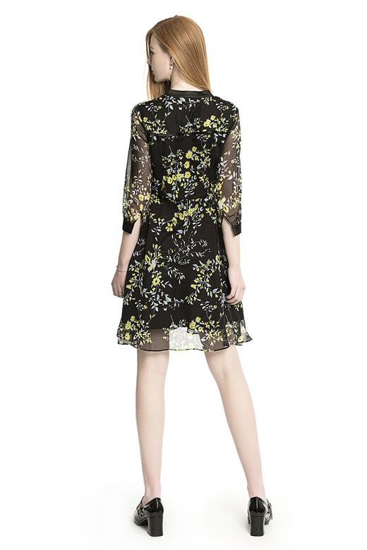 SINGLY 印花V领雪纺连衣裙 1173 商品图3