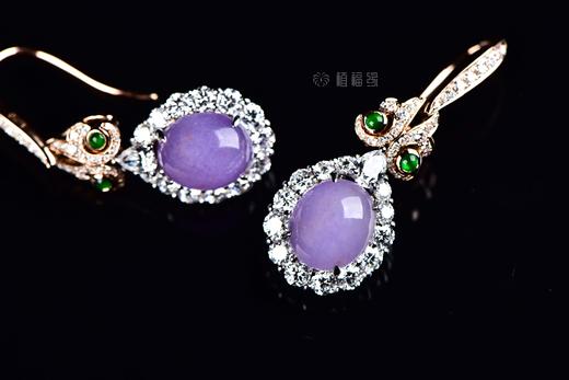 【春光烂漫】紫翡镶钻耳钩   EZ2302125 商品图3