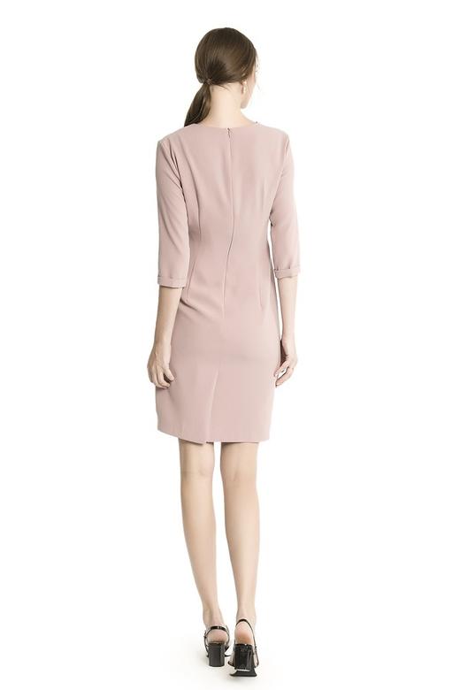 OCTAVIA 粉色褶裥荷叶边饰连衣裙 1606 商品图3