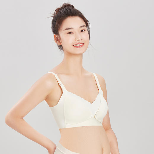 都市丽人快乐妈咪内衣C薄3/4杯蕾丝文胸四排无钢圈YB32L1 商品图1