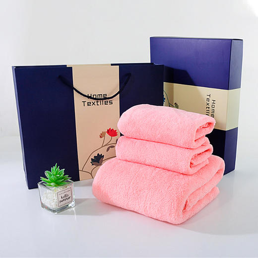「三件套！2条毛巾+1条浴巾」珊瑚绒浴巾礼盒三件套 毛巾礼盒装伴手礼商务公司礼品毛巾套装居家布艺 商品图3