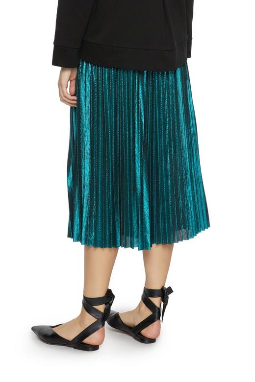HAYES 孔雀蓝金属百褶裙 5549 商品图1