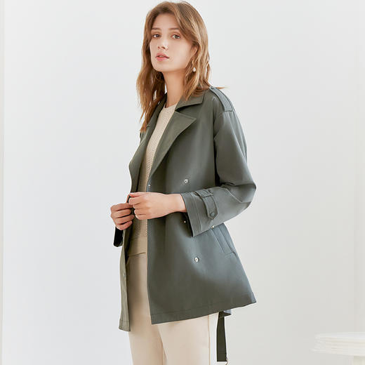 【中长款腰带风衣】23年春夏新品女士西装外套系带收腰风衣外套 商品图1