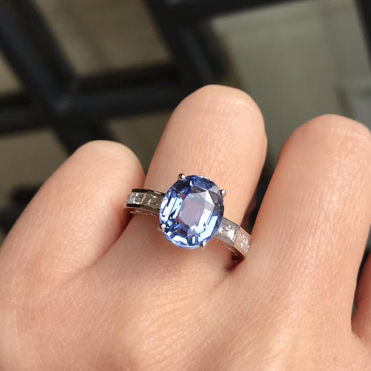 4.6克拉无烧蓝宝石戒指 商品图5