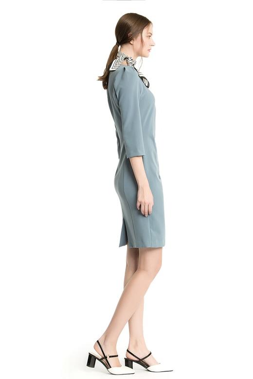 OCTAVIA 灰蓝色褶皱连衣裙 1607 商品图2