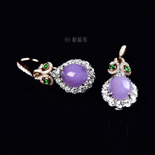 【春光烂漫】紫翡镶钻耳钩   EZ2302125 商品图2