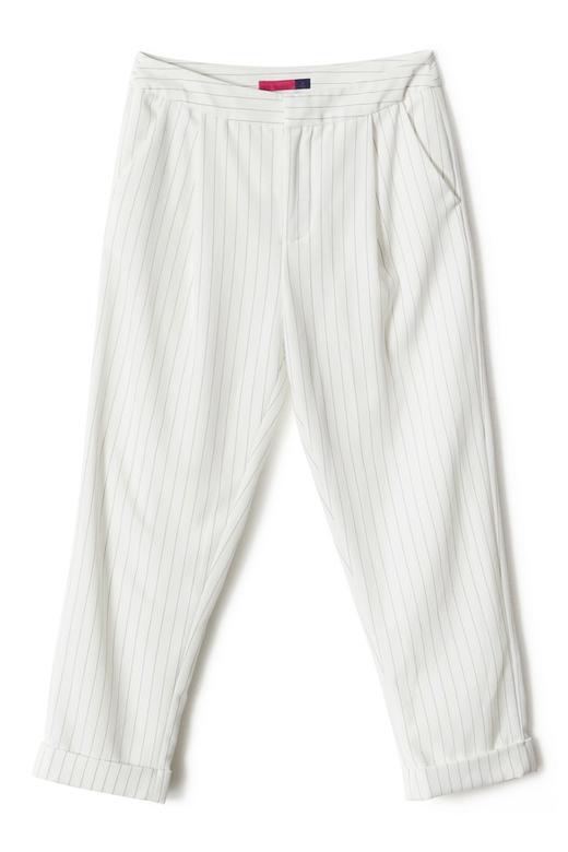 AVA 白色条纹九分裤 5698 商品图5