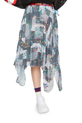 LILY 不规则印花百褶半身裙 5044