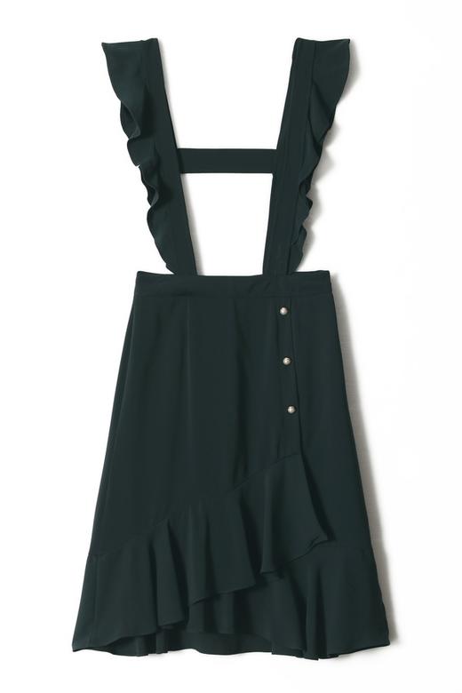 ROEM 墨绿色可拆卸花边背带裙 1498 商品图4