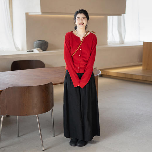 绽放502朵/武士裤宽松亚麻阔腿休闲裤 商品图3