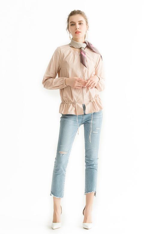 AUGUST 1 EIGHT 淡粉色褶皱防风外套 1611 商品图1