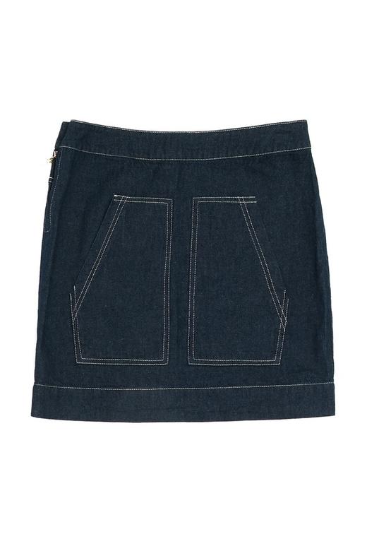 AVA 藏青色几何口袋牛仔半裙 1811 商品图5