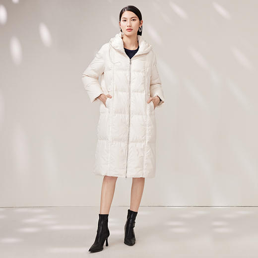 EITIE爱特爱纯色茧型保暖翻领羽绒服舒适柔软百搭显瘦冬新款D2211005 商品图3