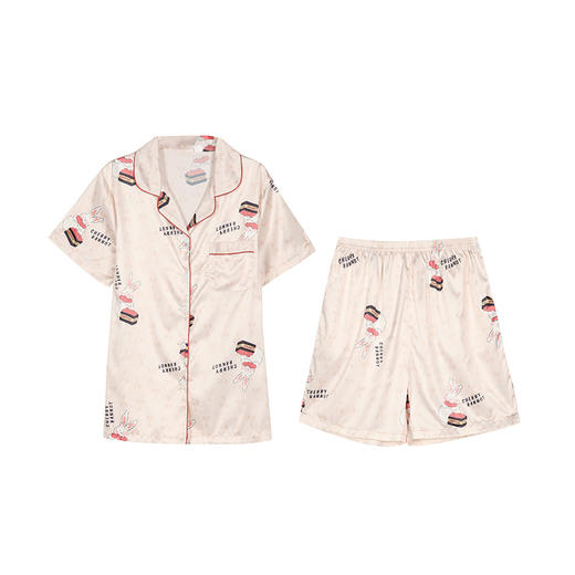 都市丽人哑光弹力色丁薄短袖家居服睡衣LH31C0 商品图4