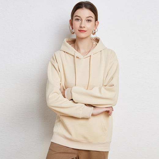 男女情侣款 | 纤束马320g重磅华棉宽松圆领/连帽卫衣/帽衫 新增加绒款 纯色长袖上衣 24色可选 商品图5