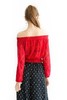 NEW LOOK 红色弹力一字领上衣 1477 商品缩略图3