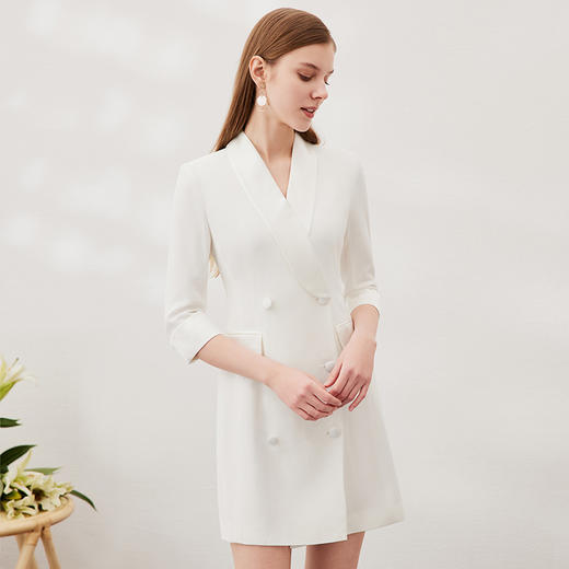 EITIE爱特爱夏季新款显瘦通勤百搭时尚收腰西装连衣裙7007717 商品图2