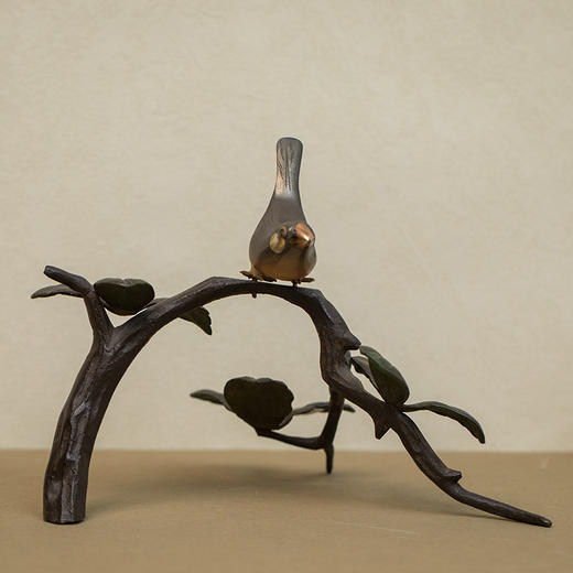 铸铜柏文鸟摆件 商品图1