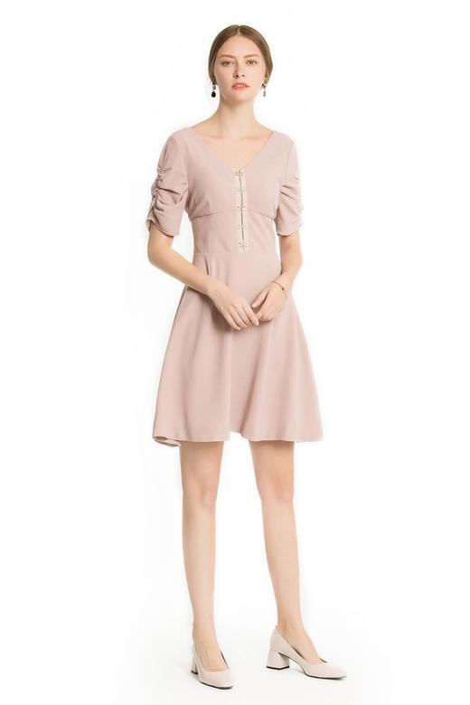 Snidel 藕粉色泡泡袖连衣裙 1510 商品图1