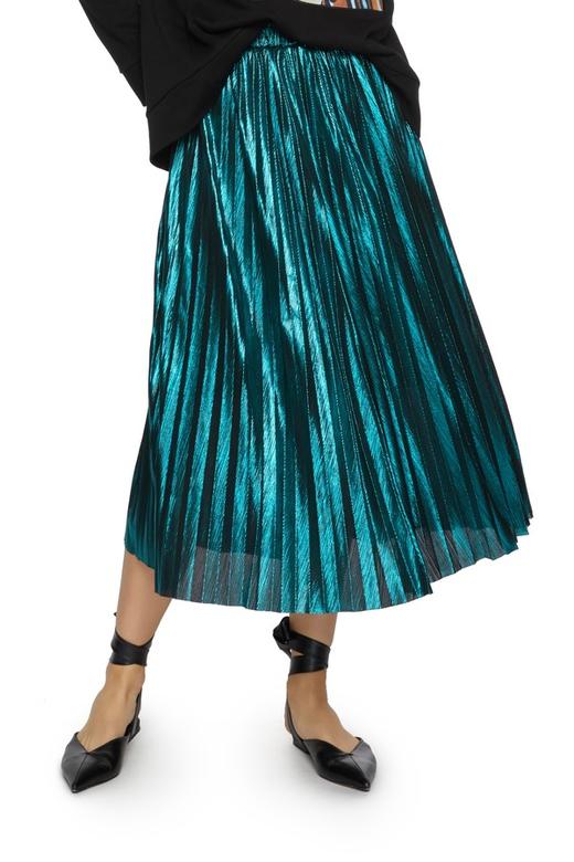 HAYES 孔雀蓝金属百褶裙 5549 商品图0