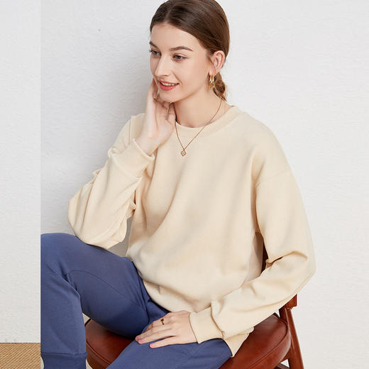 男女情侣款 | 纤束马320g重磅华棉宽松圆领/连帽卫衣/帽衫 新增加绒款 纯色长袖上衣 24色可选 商品图7