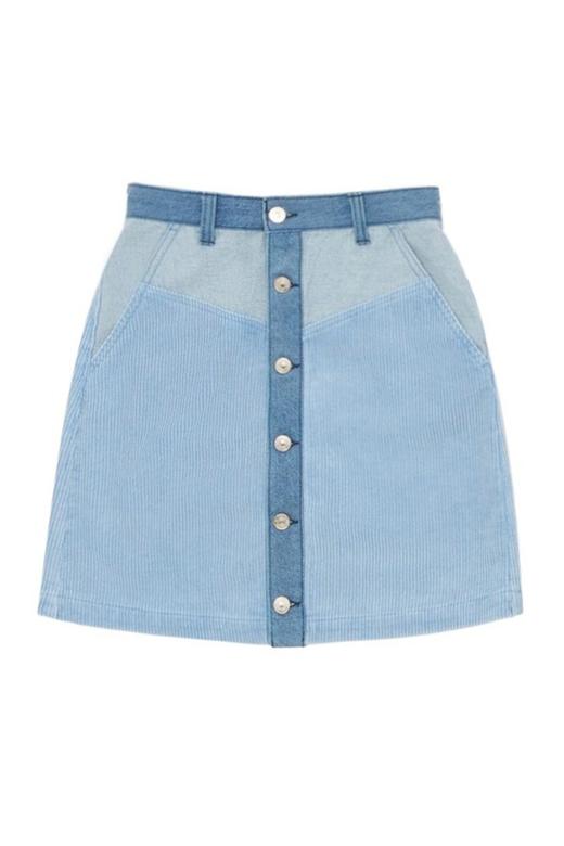 BASIC HOUSE 拼色A字半身短裙 5868 商品图4